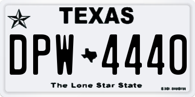 TX license plate DPW4440