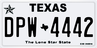 TX license plate DPW4442