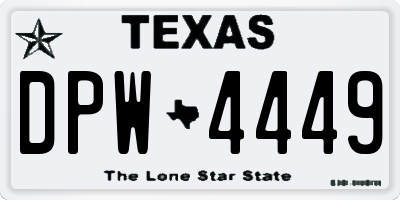 TX license plate DPW4449