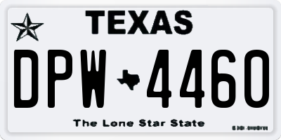 TX license plate DPW4460