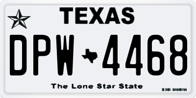 TX license plate DPW4468