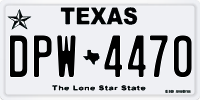 TX license plate DPW4470