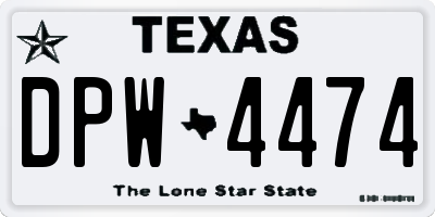 TX license plate DPW4474