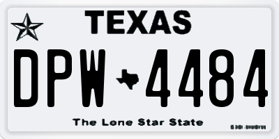 TX license plate DPW4484