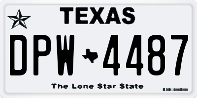 TX license plate DPW4487