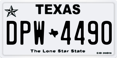 TX license plate DPW4490