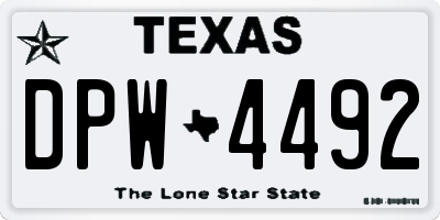 TX license plate DPW4492