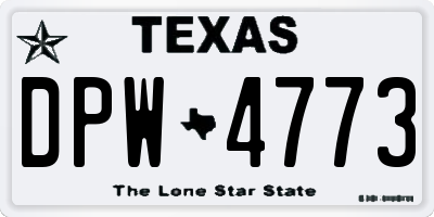 TX license plate DPW4773