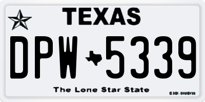 TX license plate DPW5339