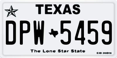 TX license plate DPW5459