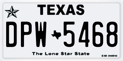 TX license plate DPW5468