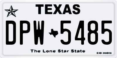 TX license plate DPW5485