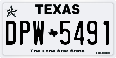 TX license plate DPW5491