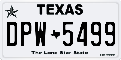 TX license plate DPW5499