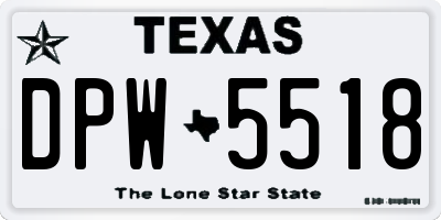 TX license plate DPW5518