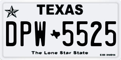 TX license plate DPW5525