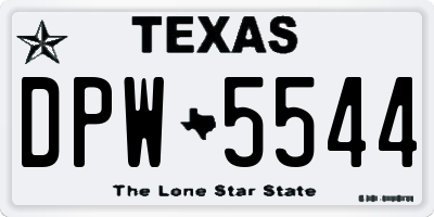 TX license plate DPW5544