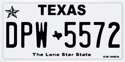 TX license plate DPW5572