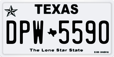 TX license plate DPW5590