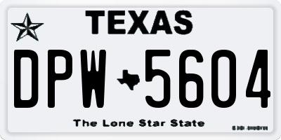 TX license plate DPW5604