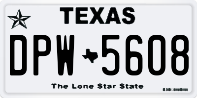 TX license plate DPW5608