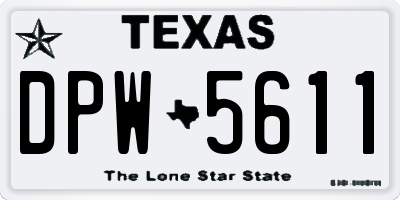 TX license plate DPW5611