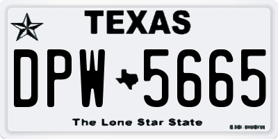 TX license plate DPW5665