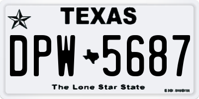 TX license plate DPW5687