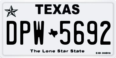 TX license plate DPW5692