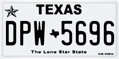 TX license plate DPW5696