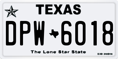 TX license plate DPW6018