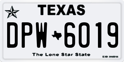 TX license plate DPW6019