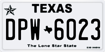 TX license plate DPW6023