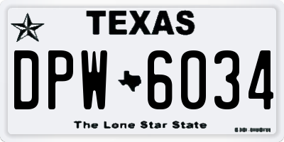 TX license plate DPW6034