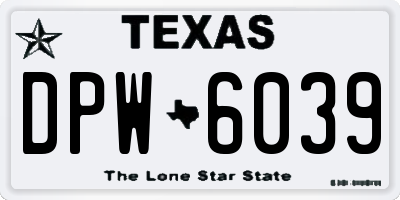 TX license plate DPW6039