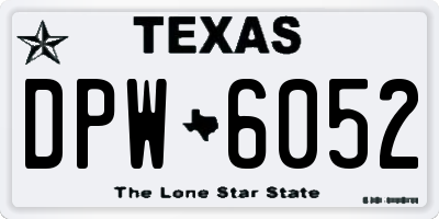 TX license plate DPW6052