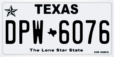 TX license plate DPW6076