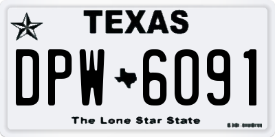 TX license plate DPW6091