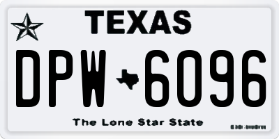 TX license plate DPW6096