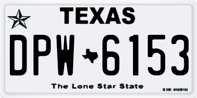 TX license plate DPW6153