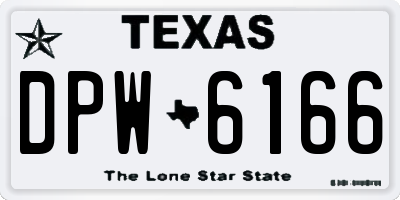 TX license plate DPW6166