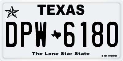 TX license plate DPW6180