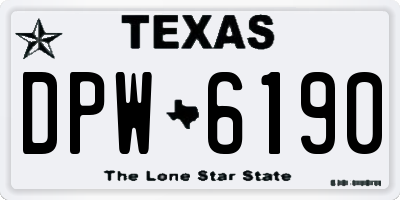 TX license plate DPW6190