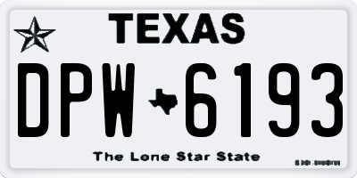 TX license plate DPW6193