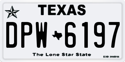 TX license plate DPW6197