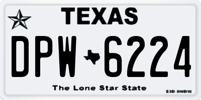 TX license plate DPW6224