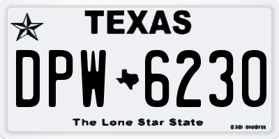 TX license plate DPW6230