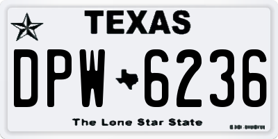 TX license plate DPW6236