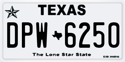 TX license plate DPW6250