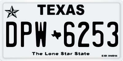 TX license plate DPW6253